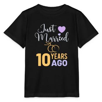10 ans de mariage anniversaire de mariage cadeau de mariage - T-shirt bio MINI CREATOR Stanley/Stella Enfant - noir - Devant - Mikhail (115cm)