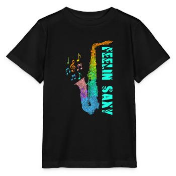 Feelin Saxy Saxophone - Stanley/Stella MINI CREATOR Kids’ T-Shirt - black - Front - Mikhail (115cm)