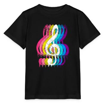 Musician clef treble clef music - Stanley/Stella MINI CREATOR Kids’ T-Shirt - black - Front - Mikhail (115cm)