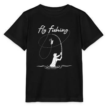 Fly Fishing Fliegenangler Shirt für Fliegenfischer - Stanley/Stella Kinder T-Shirt MINI CREATOR  - Schwarz - Vorne - Mikhail (115cm)
