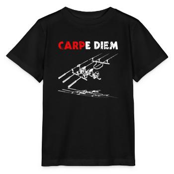 Carp Fishing Carp Angler Saying Carpe Diem - Stanley/Stella MINI CREATOR Kids’ T-Shirt - black - Front - Mikhail (115cm)