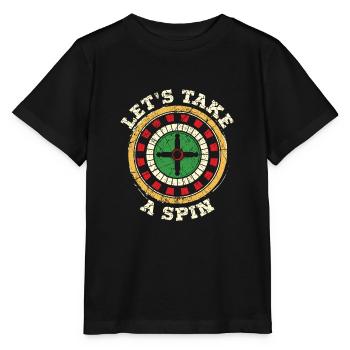 Lets take spin Croupier Roulette Casino Geschenk - Stanley/Stella Kinder T-Shirt MINI CREATOR  - Schwarz - Vorne - Mikhail (115cm)