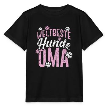 Hundebesitzer Weltbeste Hunde Oma Hundebesitzer - Stanley/Stella Kinder T-Shirt MINI CREATOR  - Schwarz - Vorne - Mikhail (115cm)