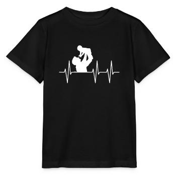 Expectant father heartbeat heart rate love - Stanley/Stella MINI CREATOR Kids’ T-Shirt - black - Front - Mikhail (115cm)