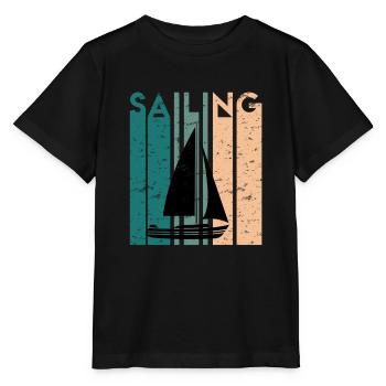 Retro Sailor Sailing Regatta Gift Sailboat - Stanley/Stella MINI CREATOR Kids’ T-Shirt - black - Front - Mikhail (115cm)