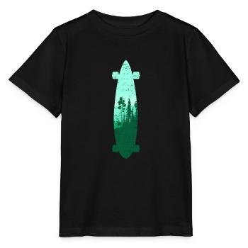 Longboard Longboarder Skateboard Skate Sihouette - Stanley/Stella MINI CREATOR Kids’ T-Shirt - black - Front - Mikhail (115cm)