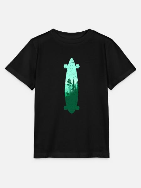 Longboard Longboarder Skateboard Skate Sihouette - Stanley/Stella Kinder T-Shirt MINI CREATOR - Schwarz