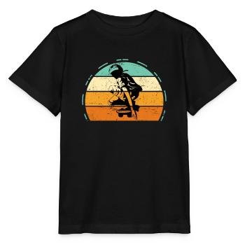 Vintage Longboard Longboarder Gift Retro Sun - Stanley/Stella MINI CREATOR Kids’ T-Shirt - black - Front - Mikhail (115cm)