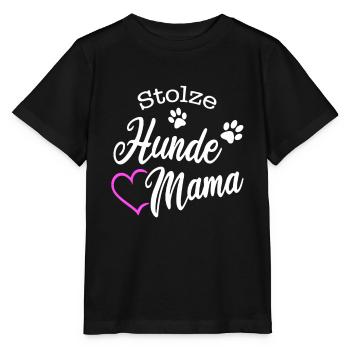 Stolze Hundemama Herz Hunde Mama Hund Frauchen - Stanley/Stella Kinder T-Shirt MINI CREATOR  - Schwarz - Vorne - Mikhail (115cm)