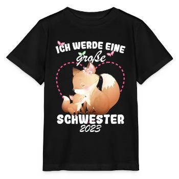 Ich Werde Eine Große Schwester 2023 Fuchs - Stanley/Stella Kinder T-Shirt MINI CREATOR  - Schwarz - Vorne - Mikhail (115cm)