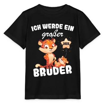 Ich Werde Großer Bruder 2023 Nachwuchs Verkünden - Stanley/Stella Kinder T-Shirt MINI CREATOR  - Schwarz - Vorne - Mikhail (115cm)