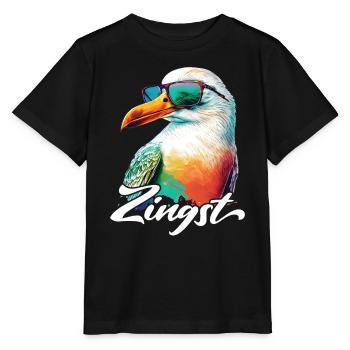 Zingst holiday cool colorful seagull with sunglasses - Stanley/Stella MINI CREATOR Kids’ T-Shirt - black - Front - Mikhail (115cm)