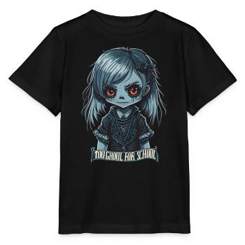 Une écolière gothique trop goule pour l’école - T-shirt bio MINI CREATOR Stanley/Stella Enfant - noir - Devant - Mikhail (115cm)