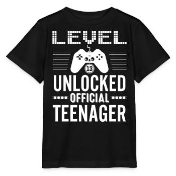 Niveau officiel Teenager 13 débloqué pour les joueurs 13 - T-shirt bio MINI CREATOR Stanley/Stella Enfant - noir - Devant - Mikhail (115cm)