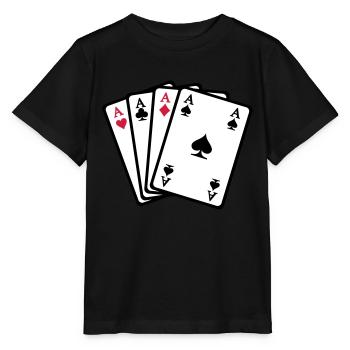 Poker cards - Stanley/Stella MINI CREATOR Kids’ T-Shirt - black - Front - Mikhail (115cm)