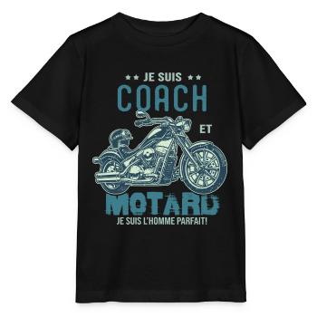 motard le meilleur coach le meilleur - T-shirt bio MINI CREATOR Stanley/Stella Enfant - noir - Devant - Mikhail (115cm)