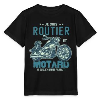 motard le meilleur routier le meilleur - T-shirt bio MINI CREATOR Stanley/Stella Enfant - noir - Devant - Mikhail (115cm)