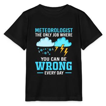 Meteorologie Meteorologe Wetter - Stanley/Stella Kinder T-Shirt MINI CREATOR  - Schwarz - Vorne - Mikhail (115cm)