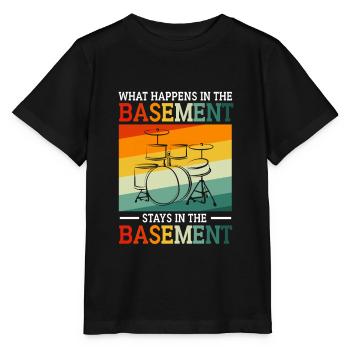 Drummer Drum Drumsticks - Stanley/Stella MINI CREATOR Kids’ T-Shirt - black - Front - Mikhail (115cm)