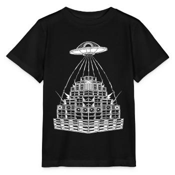 Rave Party Alien UFO Sound System - Stanley/Stella MINI CREATOR Kids’ T-Shirt - black - Front - Mikhail (115cm)
