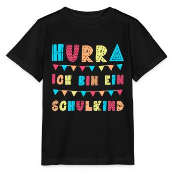 Hurra ich bin ein Schulkind Einschulung Geschenk - Stanley/Stella Kinder T-Shirt MINI CREATOR  - Schwarz - Vorne - Mikhail (115cm)