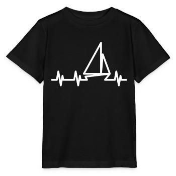 Segelboot Heartbeat Segelboot - Stanley/Stella Kinder T-Shirt MINI CREATOR  - Schwarz - Vorne - Mikhail (115cm)