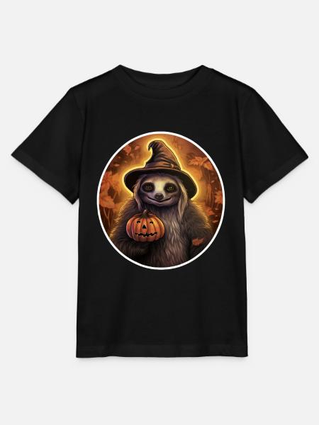Halloween Faultier 3 - Stanley/Stella Kinder T-Shirt MINI CREATOR - Schwarz