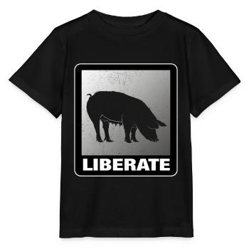 Liberate Vegan Animal Liberation - Stanley/Stella MINI CREATOR Kids’ T-Shirt - black - Front - Mikhail (115cm)