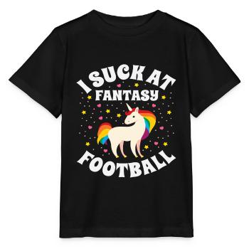 I Suck At Fantasy Football Einhorn Loser Geschenk - Stanley/Stella Kinder T-Shirt MINI CREATOR  - Schwarz - Vorne - Mikhail (115cm)