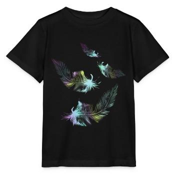 rainbow feathers - Stanley/Stella MINI CREATOR Kids’ T-Shirt - black - Front - Mikhail (115cm)