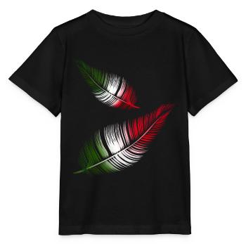 plumes italiennes en rouge blanc et vert - T-shirt bio MINI CREATOR Stanley/Stella Enfant - noir - Devant - Mikhail (115cm)