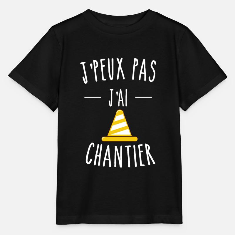 J'PEUX PAS J'AI CHANTIER - PLOT DE CHANTIER - T-shirt bio MINI CREATOR Stanley/Stella Enfant - noir