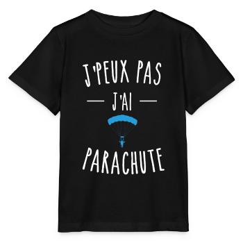 J'PEUX PAS J'AI PARACHUTE - CHUTE LIBRE - T-shirt bio MINI CREATOR Stanley/Stella Enfant - noir - Devant - Mikhail (115cm)