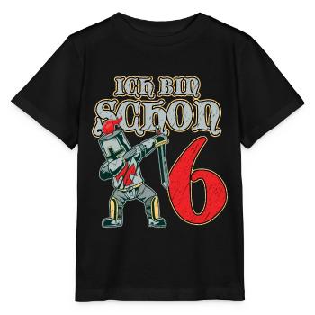 Ritter Geburtstag ich bin schon 6 Geburtstagsshirt - Stanley/Stella Kinder T-Shirt MINI CREATOR  - Schwarz - Vorne - Mikhail (115cm)