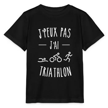 je peux pas j ai triathlon - T-shirt bio MINI CREATOR Stanley/Stella Enfant - noir - Devant - Mikhail (115cm)