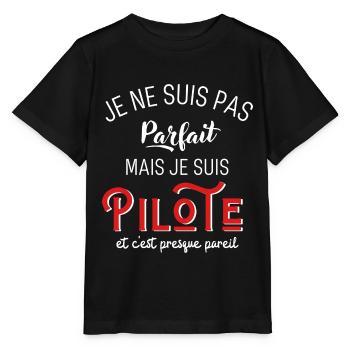 pas parfait mais pilote - T-shirt bio MINI CREATOR Stanley/Stella Enfant - noir - Devant - Mikhail (115cm)