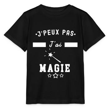 je peux pas j'ai magie - T-shirt bio MINI CREATOR Stanley/Stella Enfant - noir - Devant - Mikhail (115cm)