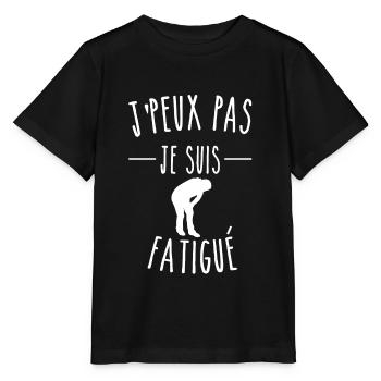 j peux pas je suis fatigué - T-shirt bio MINI CREATOR Stanley/Stella Enfant - noir - Devant - Mikhail (115cm)