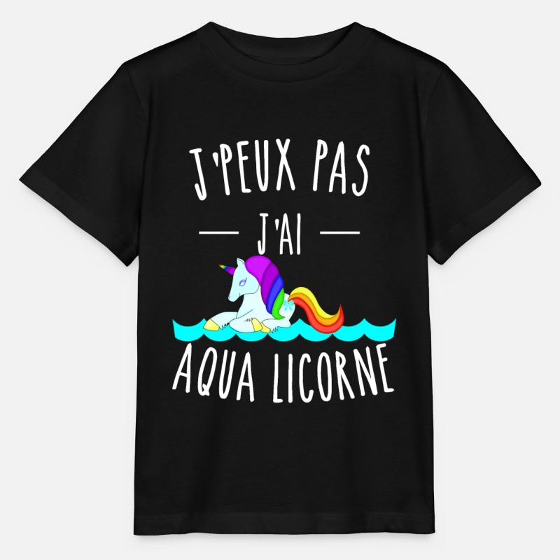 je peux pas j'ai aqua licorne - T-shirt bio MINI CREATOR Stanley/Stella Enfant - noir
