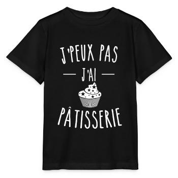 je peux pas j'ai patisserie - T-shirt bio MINI CREATOR Stanley/Stella Enfant - noir - Devant - Mikhail (115cm)