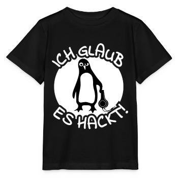 Pinguin Hacker - Stanley/Stella Kinder T-Shirt MINI CREATOR  - Schwarz - Vorne - Mikhail (115cm)