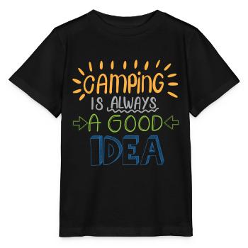 Camping Idea - Stanley/Stella MINI CREATOR Kids’ T-Shirt - black - Front - Mikhail (115cm)
