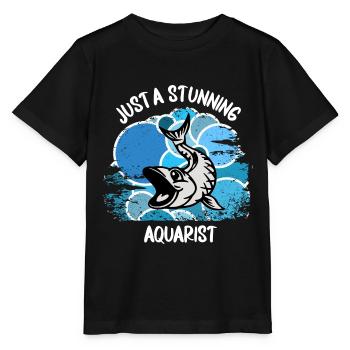 Aquarium Aquarists Fish Ornamental fish Aquaristics - Stanley/Stella MINI CREATOR Kids’ T-Shirt - black - Front - Mikhail (115cm)