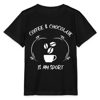 Café, expresso, café et chocolat - T-shirt bio MINI CREATOR Stanley/Stella Enfant - noir - Devant - Mikhail (115cm)