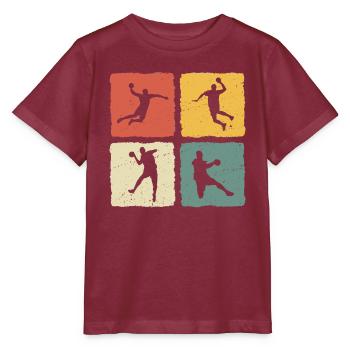 Handball Player Retro T-Shirt Handball - Stanley/Stella MINI CREATOR Kids’ T-Shirt - burgundy - Front - Kain (125cm)