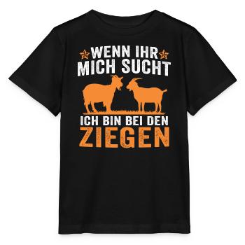 Wenn ihr mich sucht ich bin bei den Ziegen - Stanley/Stella Kinder T-Shirt MINI CREATOR  - Schwarz - Vorne - Mikhail (115cm)