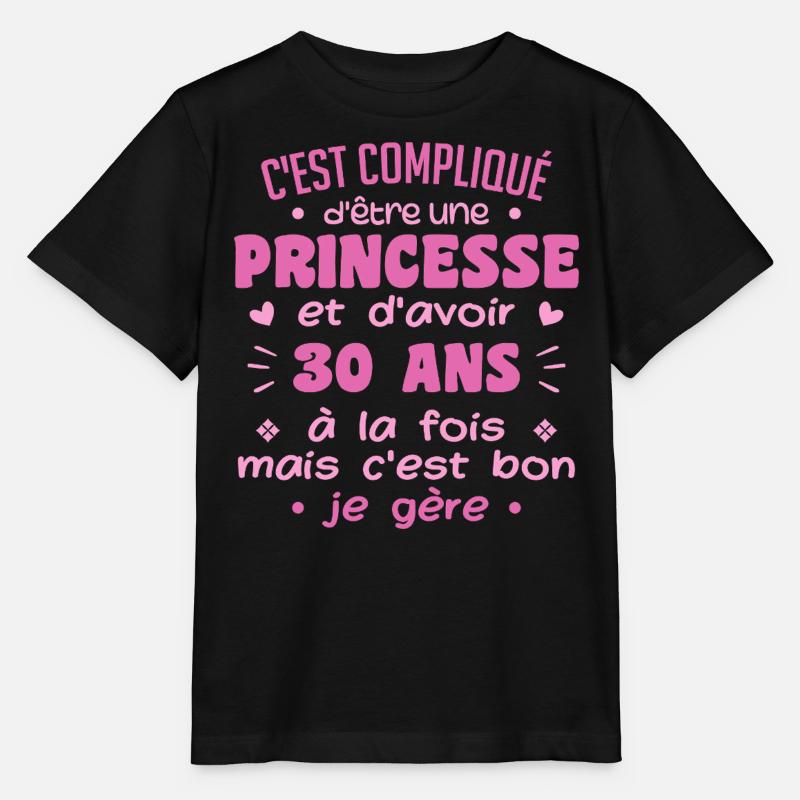 Femme Princesse Anniversaire 30 Ans - T-shirt bio MINI CREATOR Stanley/Stella Enfant - noir