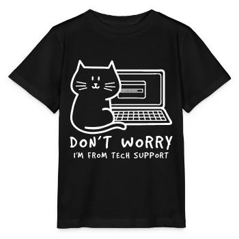 Systemadmin Katze - Stanley/Stella Kinder T-Shirt MINI CREATOR  - Schwarz - Vorne - Mikhail (115cm)