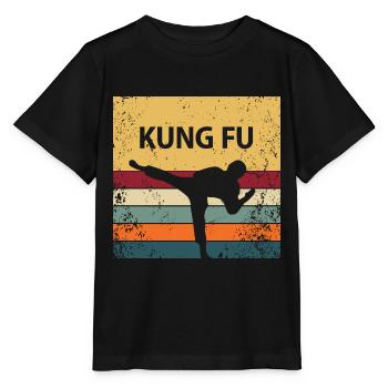 Retro Kung Fu - Stanley/Stella Kinder T-Shirt MINI CREATOR  - Schwarz - Vorne - Mikhail (115cm)