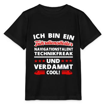 Fahrdienstleiter und Eisenbahner Lokomotive Bahn - Stanley/Stella Kinder T-Shirt MINI CREATOR  - Schwarz - Vorne - Mikhail (115cm)